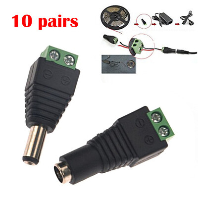 

〖Follure〗10Pair Male Female DC 12V Power Source Plug Contact Connector For LED Strip Ligh