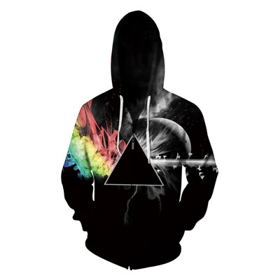 

Aowofs New Mens 3D Printed Zipper Hoodies Womens Hooded Sweater Suede Inside BLL019