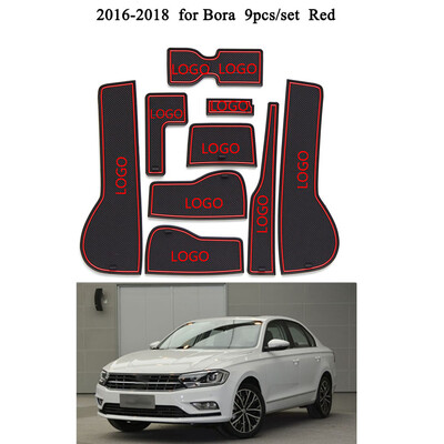

9PCSSet Replacement for Bora 16-18 Car Door Pad Gate Slot Mat Rubber Anti-Slip Cup Holder Mat Cushion Interior