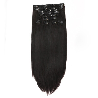 

BHF Hair Grade 7A 100 Remy Human Hair Weft Extensions Natural Straight Clip in Full Head