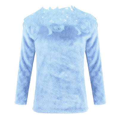 

Sweater Women Autumn Winter Solid Color Lace Sweater Long Sleeve Casual Warm Sweater Pullovers