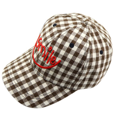 

Babys Plaid Letters Sunshade Hat Smile Love Sunshade Kids Cap Kids Outdoor Cap