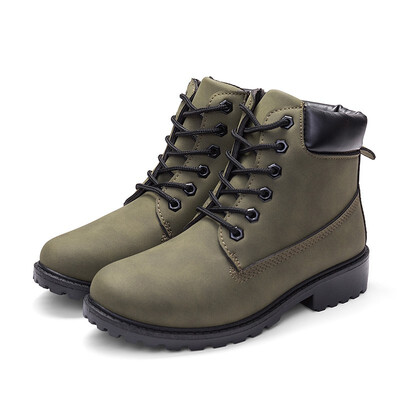 

2019 Hot New Autumn Early Winter Shoes Women Flat Heel Boots Fashion Keep warm Womens Boots Brand Woman Ankle Botas Camouflage