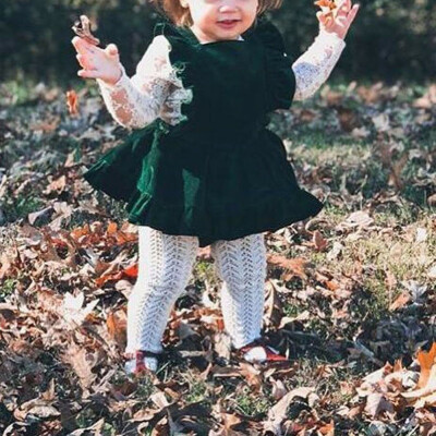 

Autumn Baby Girls Clothes Flowers Ruffle Princess Clothing Skirt Infant Dresses