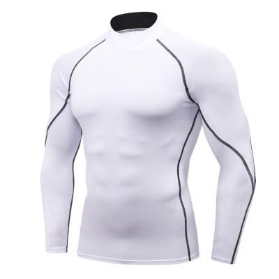 

Men Long Sleeve Speed Dry T-Shirts Fitness High Collar Sports Running Training High-elastic Tight-fitting Tops