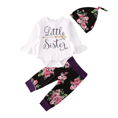 

Big Little Sister Matching Set infant Baby Girl Tops Romper Floral Pants Clothes