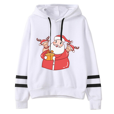 

Tailored Women Christmas Printing Stripe Round Collar Long Sleeves Sweater Tops