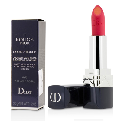 

CHRISTIAN DIOR - Rouge Dior Double Rouge Matte Metal Colour & Couture Contour Lipstick - 470 Versatile Coral 35g012oz