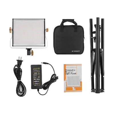 

Andoer Portable Video Light Panel Fill-in Lamp Adjustable Brightness 3200-5600K Color Temperature CRI95 with Light Stand Holder B