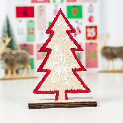 

Toponeto Wooden Mini Christmas Tree Desktop Ornaments Merry Christmas Party Decor