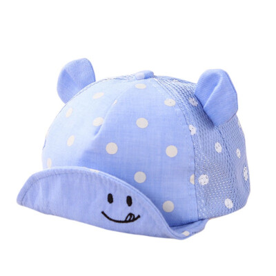 

New Childrens Men And Women Baby Smiley Face Polka Dot Cap Soft Edge Cap Mesh Cap Multi-Color Optional