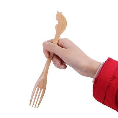 

Toponeto Wooden Spoon Fork Kitchen Cooking Utensil Tools Soup-Teaspoon Tableware