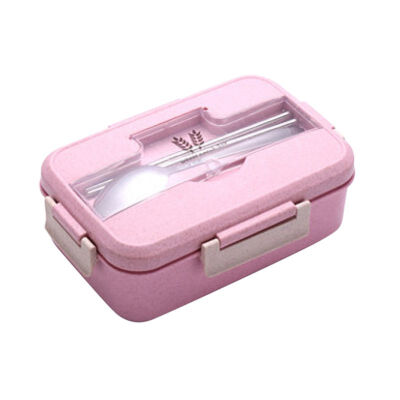 

Wheat Stalk Lunch Box With Cutlery Unbreakable Safe Dishes Tableware Cup Safe For Microwave