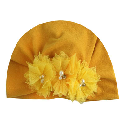 

1Pc Fashion Flower Baby Girls Hat Newborn Elastic Baby Turban Hats for Girls Cotton Infant Beanie Cap