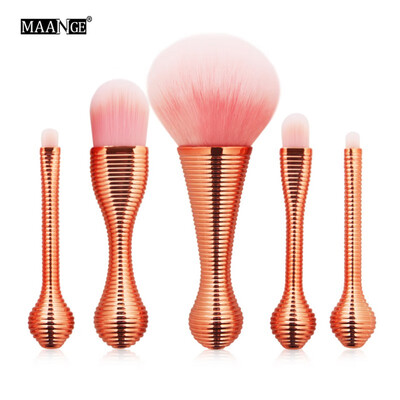 

MAANGE 5pcs Mini Cosmetic Beauty Makeup Brushes Set Power Foundation Eye Shadow Concealer Soft Lovely Face Make Up Brush Tools
