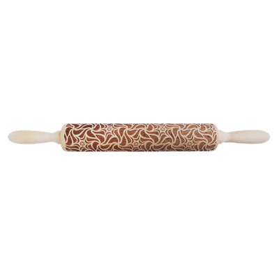 

Christmas Rolling Pin Wooden Christmas Engraved Carved Embossing Rolling Pin Dough Stick Baking Kitchen Pastry Tool