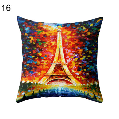 

Eiffel Tower Heart Leaf Flower Pillow Case Cushion Cover Sofa Bed Car Cafe Decor