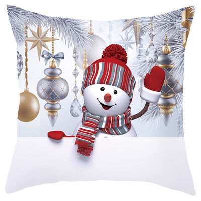 

Tailored Christmas Sofa Pillow Case 3D Snowman Cushion Cover Decorative Covers