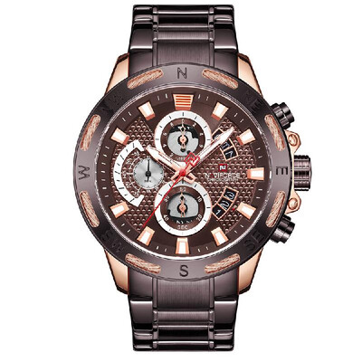 

NAVIFORCE Stainless Steel Band Quartz Wristwatch Minute Dial Stopwatch Dial 110 Second Dial Fashion Outdoor Sports Multifunctiona