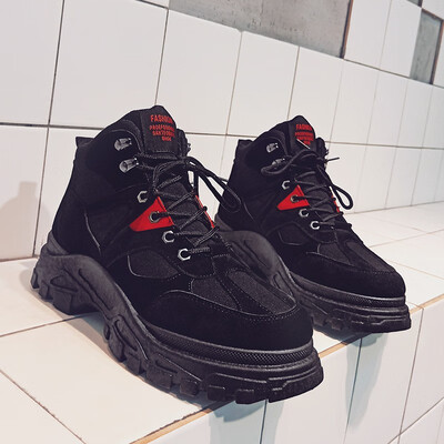 

NovelTeez Martin boots men 2018 autumn new Korean version of high shoes men retro trend mens leather boots tooling mens shoes