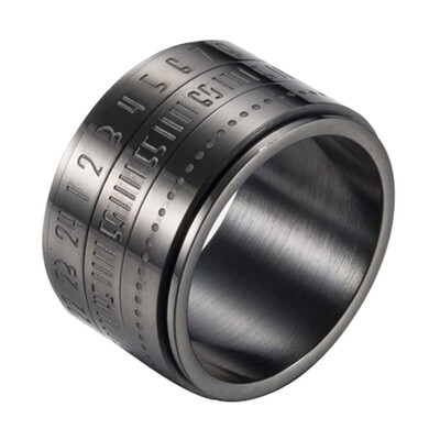 

Stainless Steel 14mm Wide Rotatable Thumb Ring Gothic Punk Black