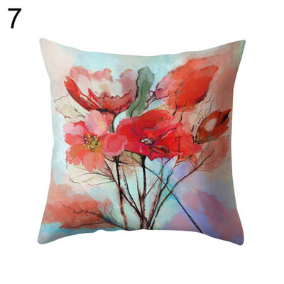 

Bright Color Flower Pillow Case Cushion Cover Sofa Bed Car Cafe Office Decor