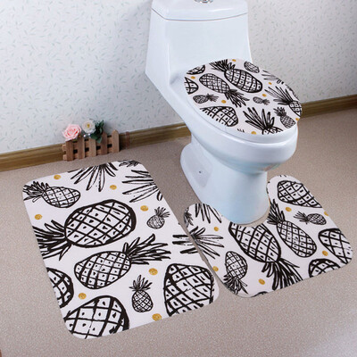 

Gobestart Bathroom Toilet Three Piece Floor Mat Door Mat Bathroom Carpet
