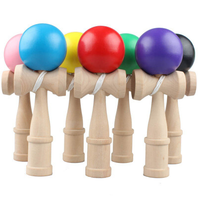 

1PC Random Color Kids Sword Ball Elastic Frosted Skill Ball Professional Wooden Toy Skillful Juggling Ball Game