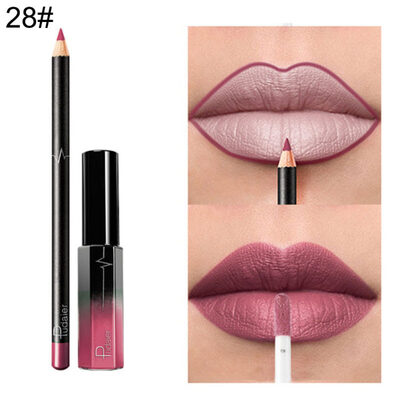 

2Pcs Waterproof Matte Lipliner Pen Long Lasting Lip Gloss Glaze Lipstick Makeup