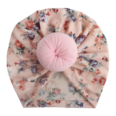 

Autumn Winter Soft Cute Newborn Baby Flower Pearl Design Girls Caps Infant Hat Turban Elastic Caps