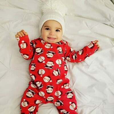 

Baby Long-sleeved Santa Claus Jumpsuit Baby Boys Girls Bodysuits 2018 New Autumn Cute Bodysuits Newborn Playsuit 3-18M