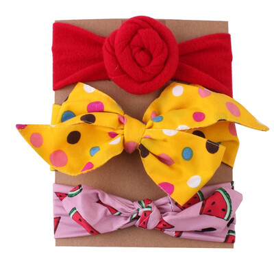 

3Pcs Baby Headwear Girls Cute Floral Bowknot Design Headband Headwear Apparel Photography