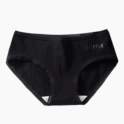

Women Underwear Panties Cotton Antibacterial Panties Solid Color Simple Hip Lace Mid-Waist Girl Briefs Lingerie