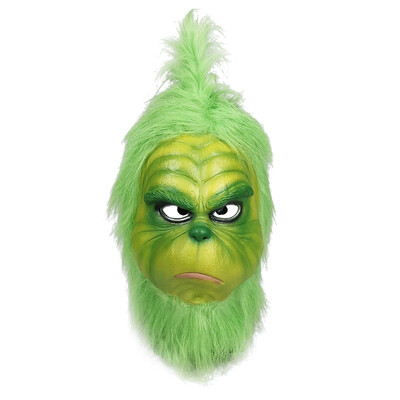 

Joker Mask Christmas Thief Green Monster Grinch Mask Comedy Movie Party Props Latex Adults Cosplay Costume Head Cover
