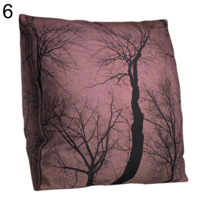 

Double-sided Printed Tree Moon Mountain Pillow Case Cushion Cover Sofa Bed Decor