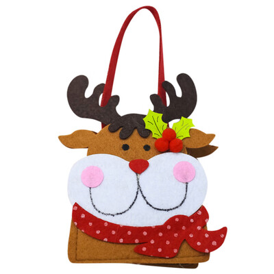 

Toponeto Christmas Cartoon Childrens Gift Candy Bag Felt Gift Bags Santa Rudolf Snowman