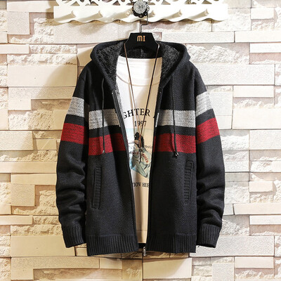 

Toponeto Mens Autumn Winter Casual Patchwork Hoodie Jacket Coat