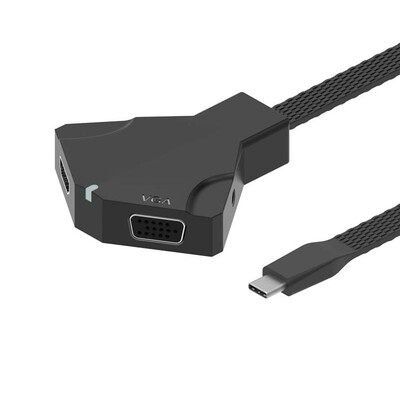 

USB C Type C to 4K HD VGA 35mm Audio Adapter Cable USB-C Converter Cord Replacement for Macbook HD TV Laptop