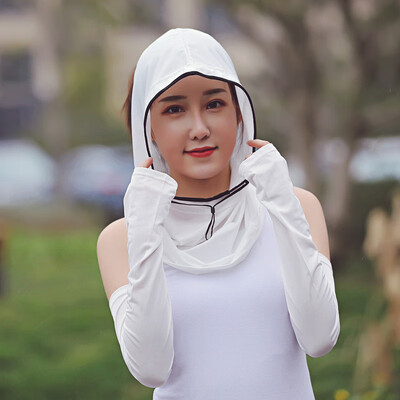 

Korean version fashionable summer new female ice silk sunscreen hat simple set of pure color anti-ultraviolet dust shade hat