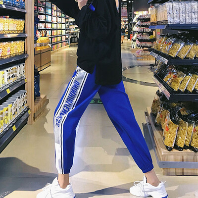 

Women High Waist Pencil Pants Harajuku Letter Print Hip Hop Harem Trousers Fashion Streetwear Loose Trousers