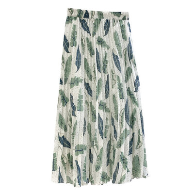 

Women Vintage Pleated Long Skirt Ladies Retro Floral Print Skirts High Eastic Waist Skirt Spring Summer Autumn Literary Style