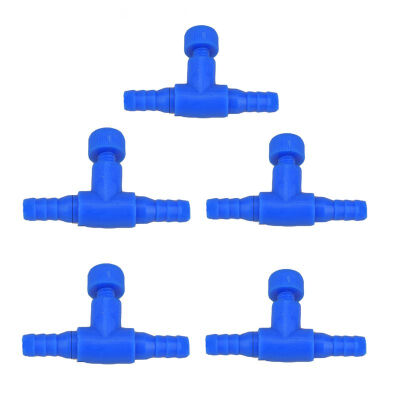 

5 pcslot Air Valves Connector Plastic Inline Tubing Fish Aquatic Pet Supplies for Aquarium Fish Tank Blue