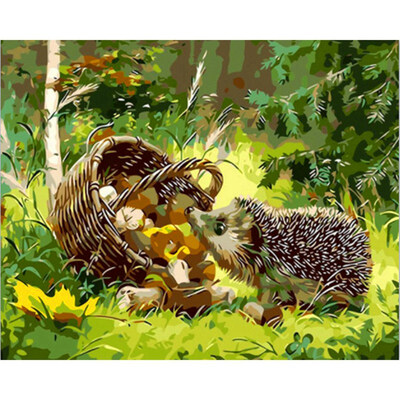 

4050cm New Fashion Hedgehog Print DIY Painting Home Decoration Canvas Frameless Painting