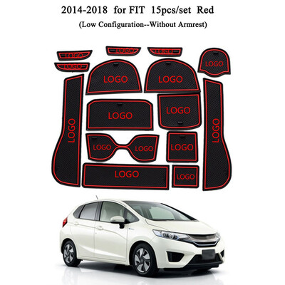 

14PCSSet Replacement for Honda FIT 2014-2018 Car Door Groove Mats Non-Slip Cup Mat Interior Armrest Storage Pad