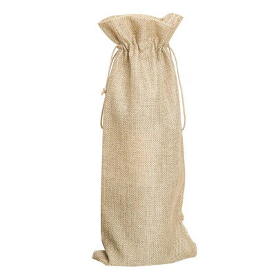 

10Pcs Champagne Wine Bottle Burlap Bags Storage Cover Party Gift Home Decor