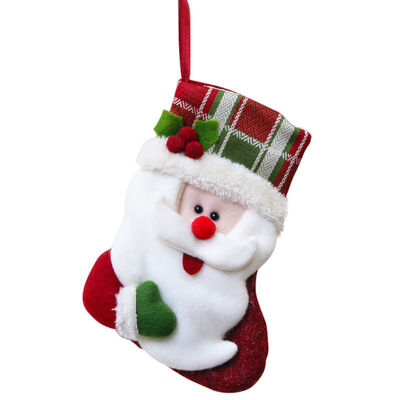 

1pc Christmas Socks Gifts Bag Christmas Tree Decoration Christmas Fabric Crafts Christmas Stockings Hanging Home Party Decor