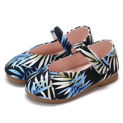 

Spring Autumn Korean Baby Girls Plant Print Soft Bottom Flat-heeled Shoes Girls Casual Fashion Children Shoes