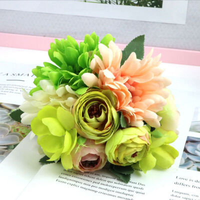 

Artificial Chrysanthemum Bouquet Flowers Romantic 5 Flower for Home Shop Decor Fake Flower Bouquet Simulation Chrysanthemum Gift