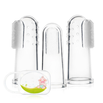 

Soft Baby Toothbrush 3Pcs Soft Safe Baby Toothbrushes Kids Silicone Finger Toothbrush Gum Brush For Children Dental Care