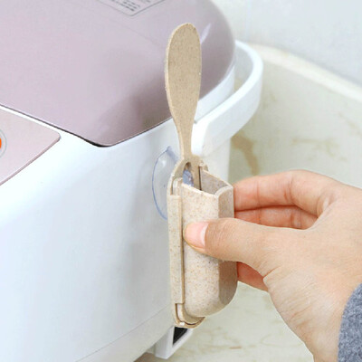 

Wall Mount Tablespoon Rice Scoop Fork Spoon Holder Sucker Household Kitchen Tool